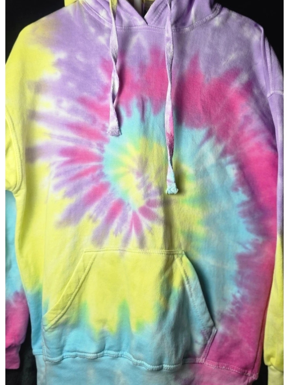 Tie-Dye Pastel Pullover Hoodie - Multicolor